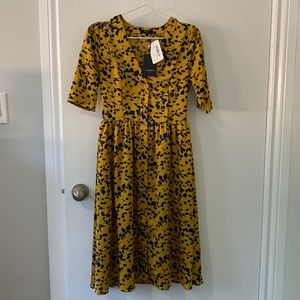 FRNCH yellow-blue dress size S